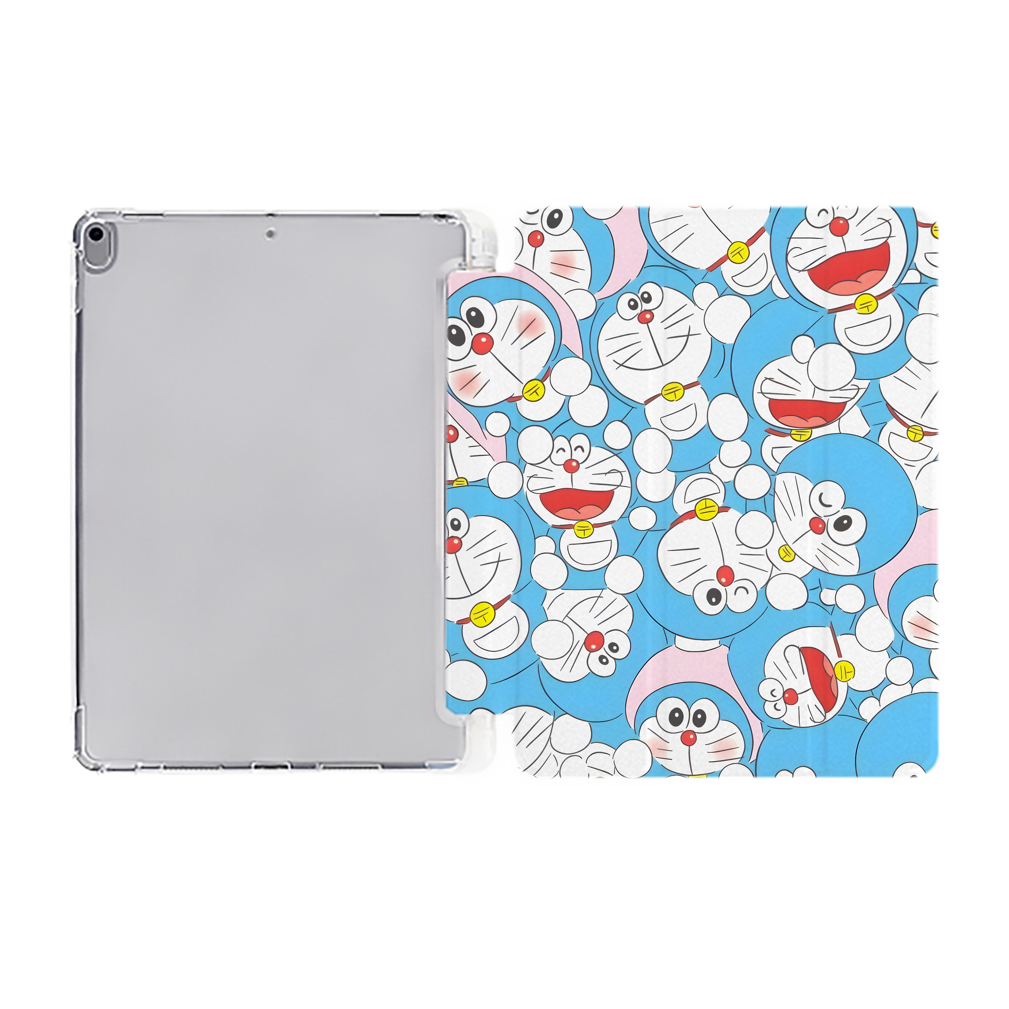 （画像用） ドラえもん Doraemon IPad ケース ペン収納付き 三つ折りスタンド PUレザー×シリコン 対応機種9.5/10.5/10.9インチ